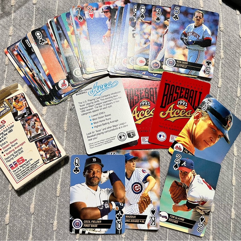 Baseball major league Aces of 1992 published in 1993. Bicycle brand.